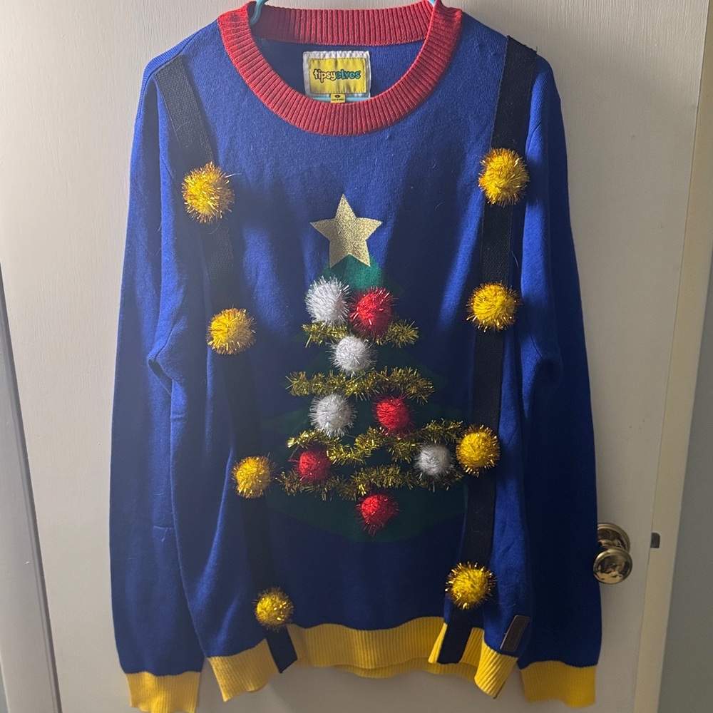 Tipsy Elves Blue Christmas Tree Sweater